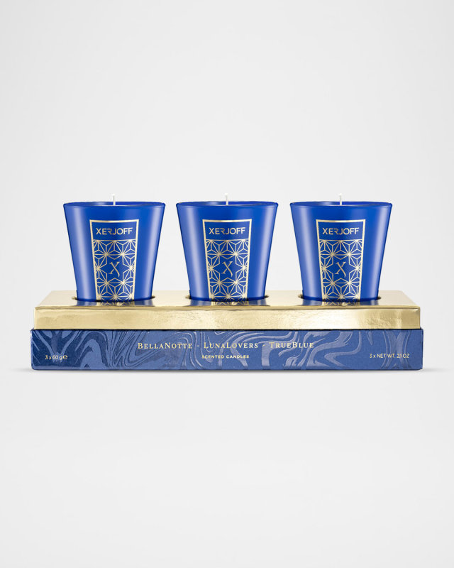 Blue Scented Candles Set, 3 x 2 oz.